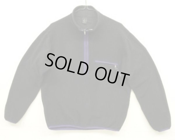 画像1: 90'S PATAGONIA "STRETCH SYNCHILLA TOP" Rマーク旧ロゴ シンチラ ハーフジップ プルオーバー ブラック USA製 (VINTAGE)