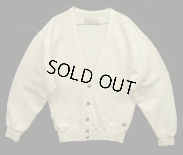 画像1: 80'S LL Bean by RUSSELL ATHLETIC スウェットカーディガン ホワイト USA製 (VINTAGE)