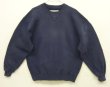 画像1: 80'S LL Bean by RUSSELL ATHLETIC 前Vガゼット スウェットシャツ ネイビー USA製 (VINTAGE)
