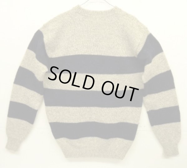 画像3: 80'S LL Bean クルーネック 太ボーダーセーター ベージュ/ネイビー USA製 (VINTAGE)