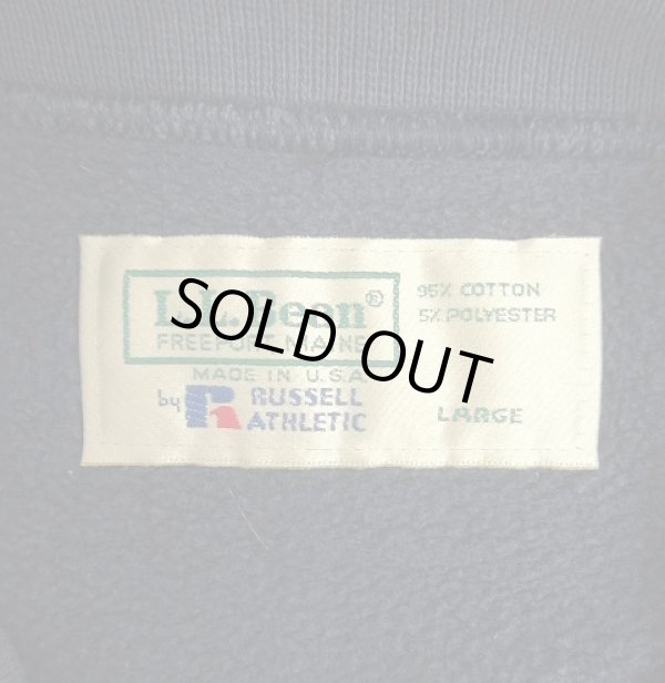 画像2: 80'S LL Bean by RUSSELL ATHLETIC 前Vガゼット スウェットシャツ ネイビー USA製 (VINTAGE)