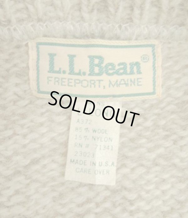 画像2: 80'S LL Bean クルーネック 太ボーダーセーター ベージュ/ネイビー USA製 (VINTAGE)