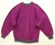 画像1: 90'S CHAMPION "エラー品両袖目付き" 刺繍タグ リバースウィーブ 目無し 無地 グレープ/リブライン USA製 (VINTAGE)