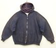 画像1: 80'S UNKNOWN 裏地サーマル フルジップ ダブルフェイス スウェットパーカー フェードネイビー アルミジップ (VINTAGE)