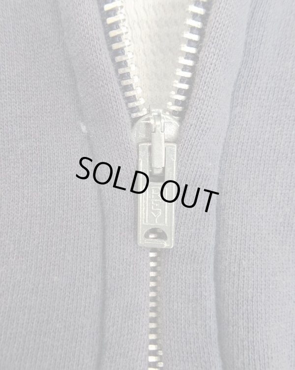 画像2: 80'S UNKNOWN 裏地サーマル フルジップ ダブルフェイス スウェットパーカー フェードネイビー アルミジップ (VINTAGE)