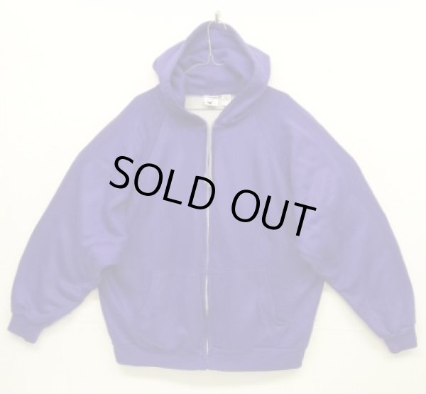 画像1: 80'S MAC GREGOR 裏地サーマル フルジップ ダブルフェイス スウェットパーカー グレープ アルミジップ (VINTAGE)