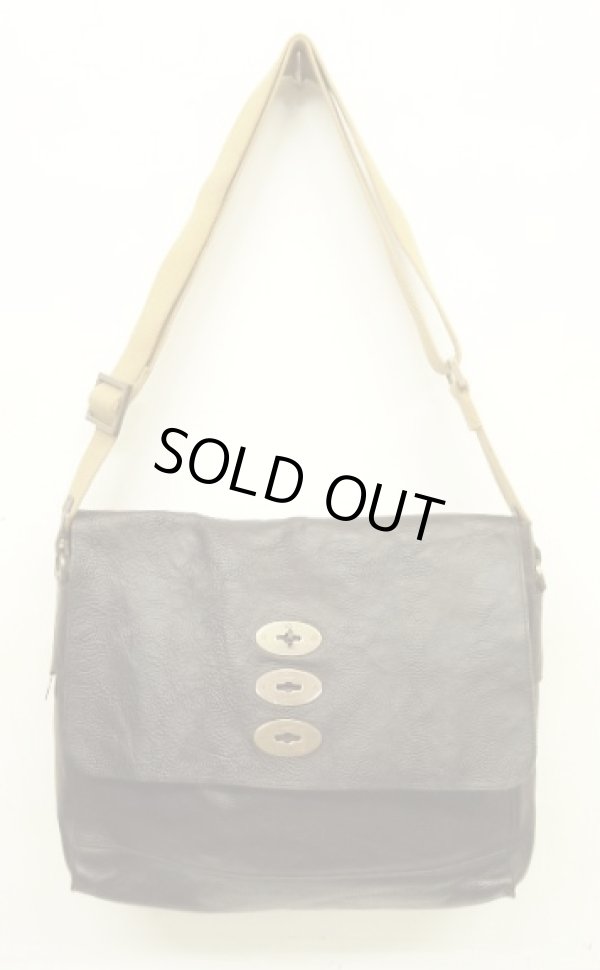 画像1: MULBERRY レザー メッセンジャーバッグ ダークブラウン (USED)