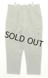 画像: 70'S ベルギー軍 "左右非対称ポケット" プリーツ入り カーゴパンツ ミリタリーグリーン 6FF (VINTAGE)