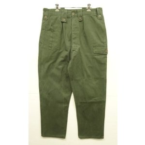画像: 70'S ベルギー軍 "左右非対称ポケット" プリーツ入り カーゴパンツ ミリタリーグリーン 6FF (VINTAGE)