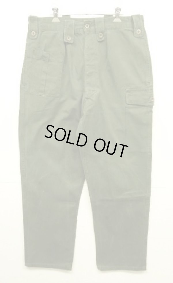 画像1: 70'S ベルギー軍 "左右非対称ポケット" プリーツ入り カーゴパンツ ミリタリーグリーン 6FF (VINTAGE)