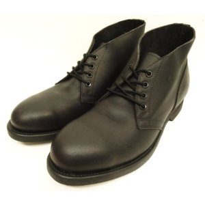 画像: 90'S アメリカ軍 US NAVY "CRADDOCK TERRY製" スチールトゥ レザー チャッカブーツ ブラック (DEADSTOCK)