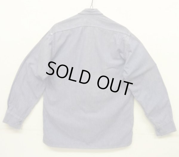 画像3: 70'S アメリカ軍 US NAVY ボックス型 シャンブレーシャツ ブルー (VINTAGE) 