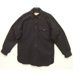 画像: 40'S アメリカ軍 US NAVY 片側フラップ付きポケット イカリボタン ウール CPOシャツ ダークネイビー (VINTAGE)