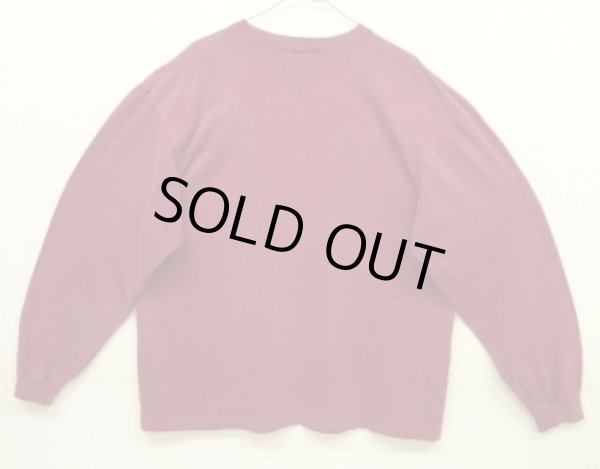 画像4: 90'S J.CREW 旧タグ シングルステッチ 長袖 Tシャツ バーガンディ (VINTAGE)