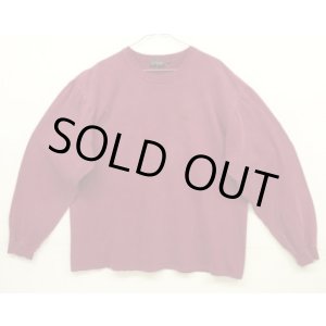 画像: 90'S J.CREW 旧タグ シングルステッチ 長袖 Tシャツ バーガンディ (VINTAGE)
