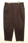 画像1: 90'S J.CREW 旧タグ ツープリーツ チノパンツ ダークブラウン USA製 (VINTAGE)