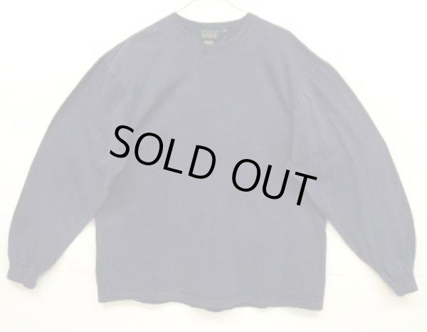 画像1: 90'S J.CREW 旧タグ シングルステッチ 長袖 Tシャツ ネイビー (VINTAGE)