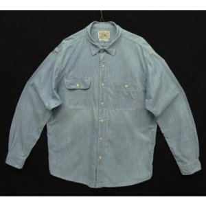 画像: 80'S RALPH LAUREN "白タグ" 猫目ボタン シャンブレーシャツ ブルー (VINTAGE)