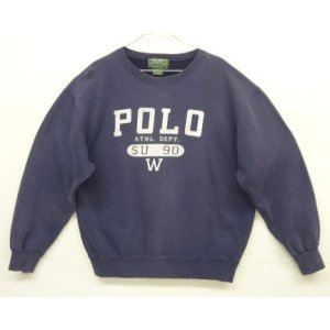 画像: 90'S RALPH LAUREN "POLO COUNTRY" クルーネック スウェットシャツ ナス紺 (VINTAGE)