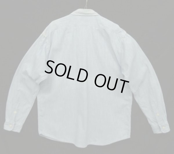 画像3: 80'S RALPH LAUREN "白タグ" 猫目ボタン シャンブレーシャツ ブルー (VINTAGE)