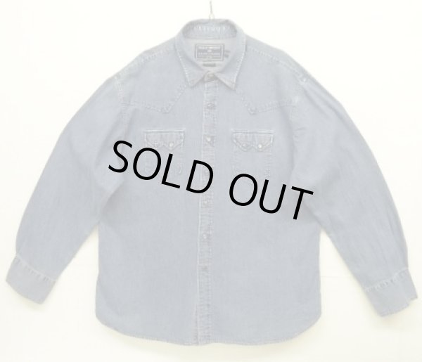 画像1: 90'S RALPH LAUREN "POLO SPORT" デニム ウエスタンシャツ インディゴ (VINTAGE)