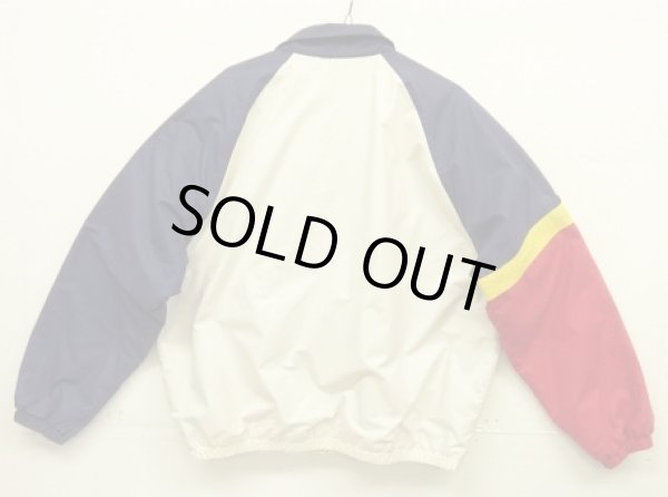 画像6: 90'S RALPH LAUREN チンスト付き 裏地フリース ドリズラージャケット ネイビー/ホワイト/レッド (VINTAGE)