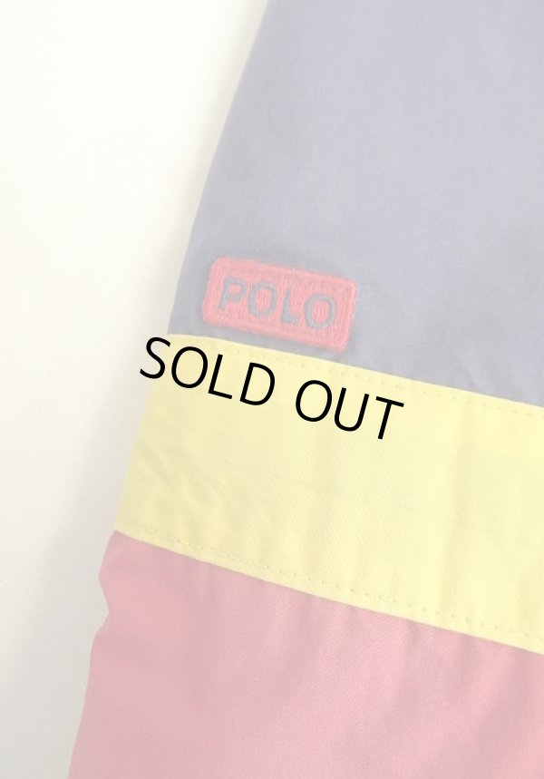 画像5: 90'S RALPH LAUREN チンスト付き 裏地フリース ドリズラージャケット ネイビー/ホワイト/レッド (VINTAGE)