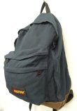 画像4: 80'S EASTPAK 旧タグ ボトムレザー ナイロン バックパック ネイビー USA製 (VINTAGE)