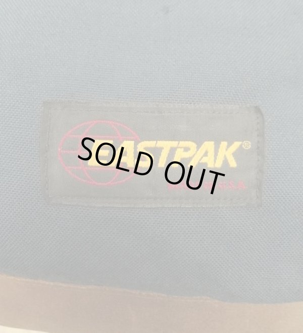 画像2: 80'S EASTPAK 旧タグ ボトムレザー ナイロン バックパック ネイビー USA製 (VINTAGE)