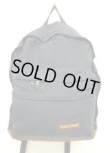 画像: 80'S EASTPAK 旧タグ ボトムレザー ナイロン バックパック ネイビー USA製 (VINTAGE)