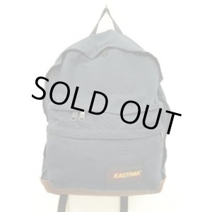 画像: 80'S EASTPAK 旧タグ ボトムレザー ナイロン バックパック ネイビー USA製 (VINTAGE)