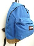 画像5: 80'S EASTPAK 旧タグ ボトムレザー ナイロン バックパック ブルー USA製 (VINTAGE)