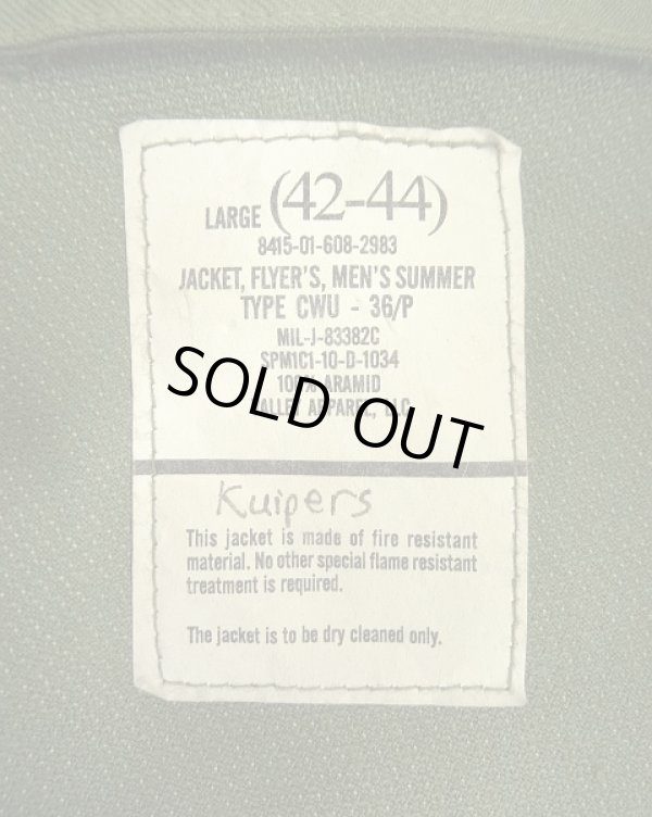 画像2: アメリカ軍 USAF "CWU-36/P" アラミド フライトジャケット セージグリーン (VINTAGE) 