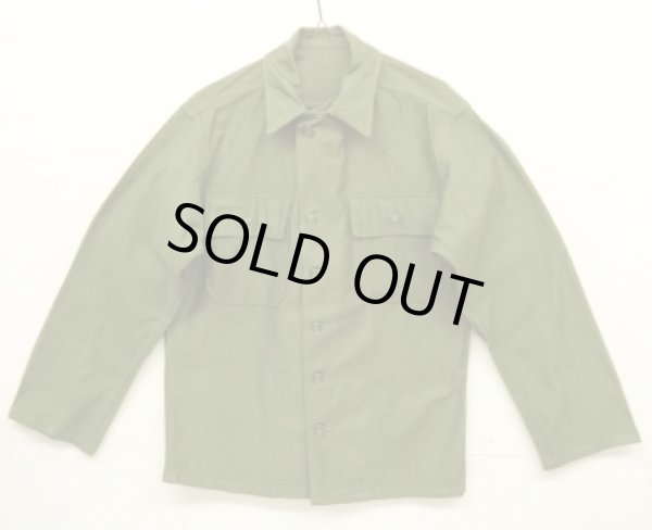 画像1: 50'S アメリカ軍 US ARMY "1st MODEL" OG107 コットンサテン ユーティリティシャツ (DEADSTOCK)