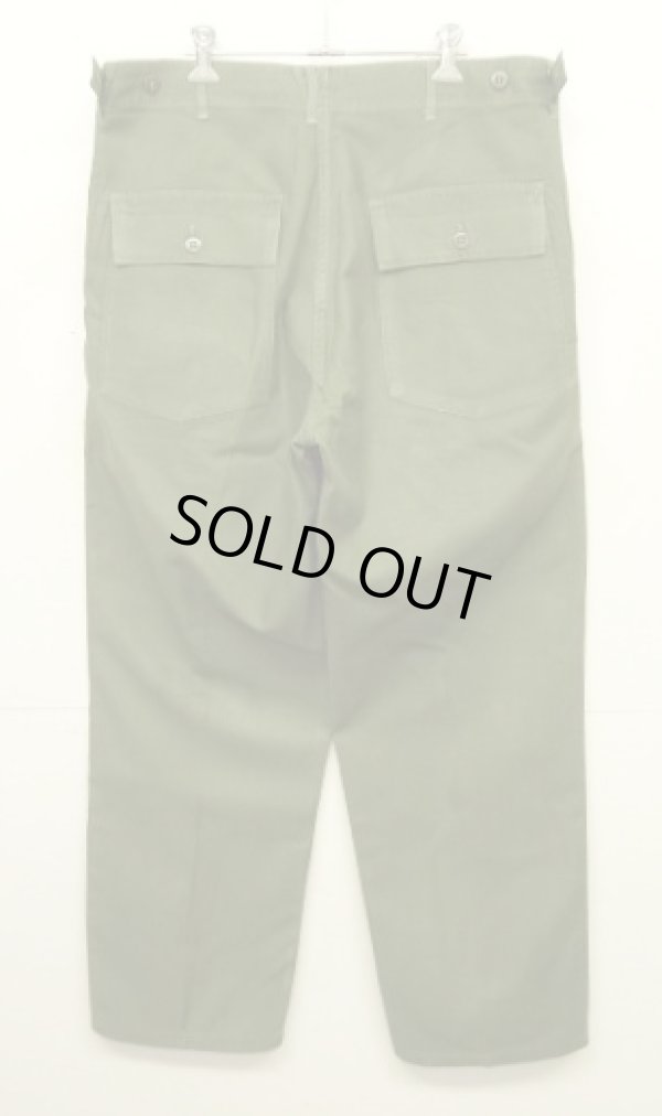 画像5: 60'S アメリカ軍 US ARMY "OG107" 初期モデル コットンサテン 平ボタン ベイカーパンツ LARGE (VINTAGE)