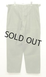 画像: 60'S アメリカ軍 US ARMY "OG107" 初期モデル コットンサテン 平ボタン ベイカーパンツ LARGE (VINTAGE)