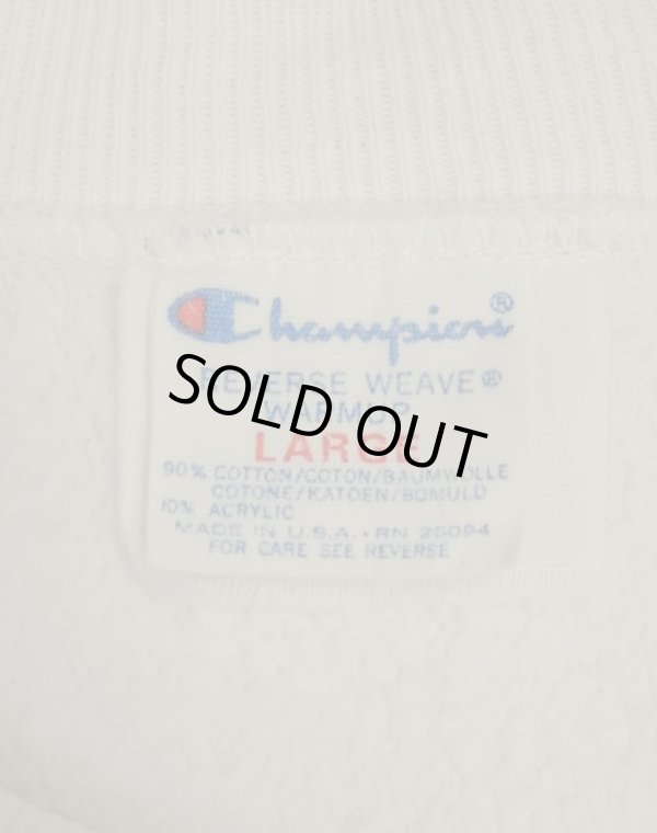 画像2: 80'S CHAMPION "三段プリント" トリコタグ リバースウィーブ ホワイト USA製 (VINTAGE)