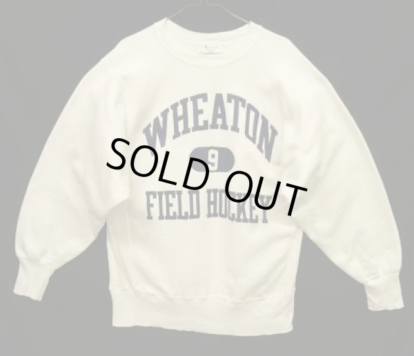 画像1: 80'S CHAMPION "三段プリント" トリコタグ リバースウィーブ ホワイト USA製 (VINTAGE)