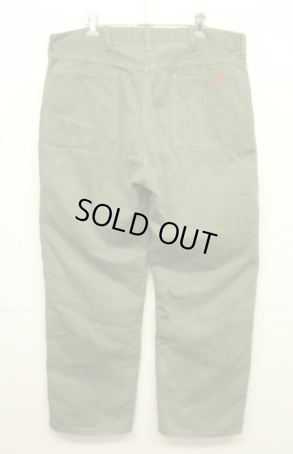 画像5: 60'S BIG SMITH トップスナップボタン 裏地キルティング ペインターパンツ オリーブ SCOVILLジップ (VINTAGE)