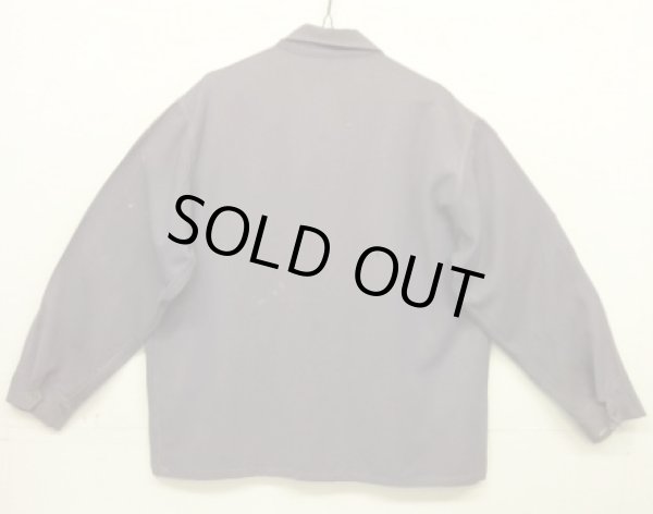 画像4: 50'S UNKNOWN レーヨンギャバジン ドリズラージャケット CROWNジップ ナス紺 (VINTAGE)