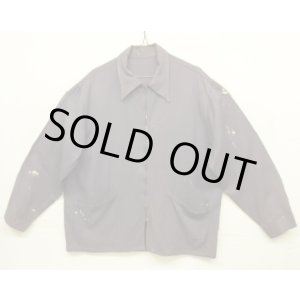 画像: 50'S UNKNOWN レーヨンギャバジン ドリズラージャケット CROWNジップ ナス紺 (VINTAGE)