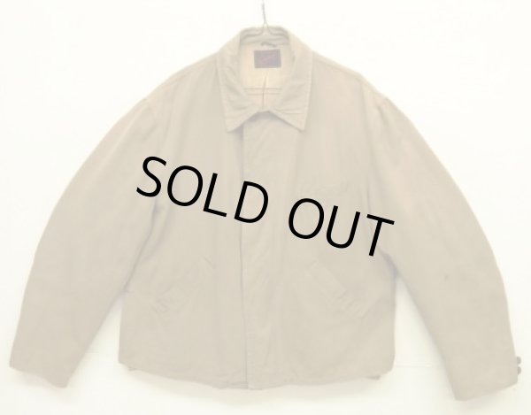 画像1: 40'S SPORTOGS by LEATHERKRAFT レーヨンギャバジン ドリズラージャケット ダークベージュ (VINTAGE)