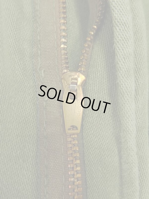 画像4: 60'S BIG SMITH トップスナップボタン 裏地キルティング ペインターパンツ オリーブ SCOVILLジップ (VINTAGE)