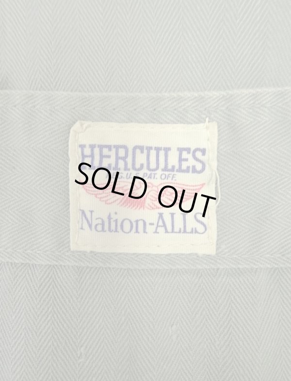 画像2: 50'S HERCULES ヘリンボーンツイル オールインワン カバーオール TALONジップ グレー系カーキ (VINTAGE)