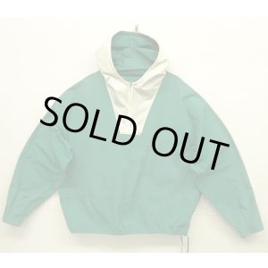 画像: 90'S J.CREW 旧タグ コットン カラーブロック アノラックパーカー ホワイト/グリーン (VINTAGE)