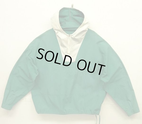 画像1: 90'S J.CREW 旧タグ コットン カラーブロック アノラックパーカー ホワイト/グリーン (VINTAGE)