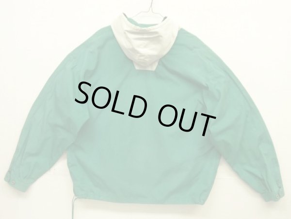 画像4: 90'S J.CREW 旧タグ コットン カラーブロック アノラックパーカー ホワイト/グリーン (VINTAGE)