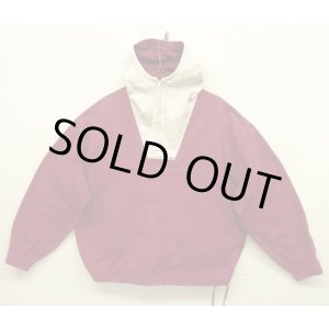 画像: 90'S J.CREW 旧タグ コットン カラーブロック アノラックパーカー ホワイト/バーガンディ (VINTAGE)