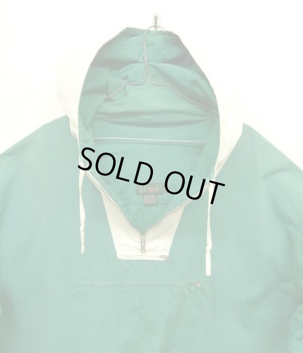 画像3: 90'S J.CREW 旧タグ コットン カラーブロック アノラックパーカー ホワイト/グリーン (VINTAGE)