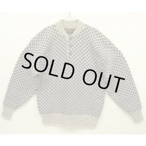 画像: 80'S EDDIE BAUER 黒タグ ヘンリーネック セーター 総柄 USA製 (VINTAGE)